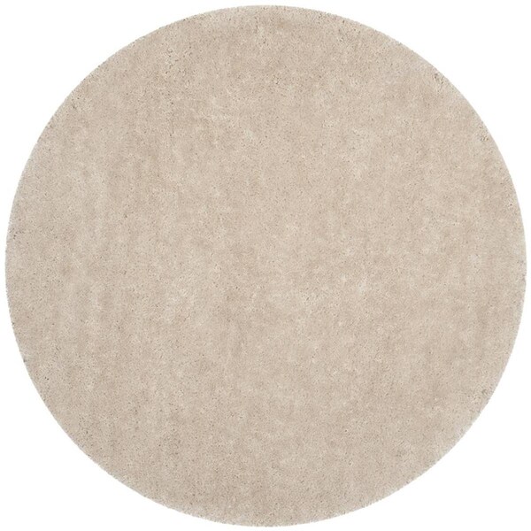Flowers First 6 x 6 ft. Round Luxe Shag Hand Tufted Rug, Bone FL1874501 - main